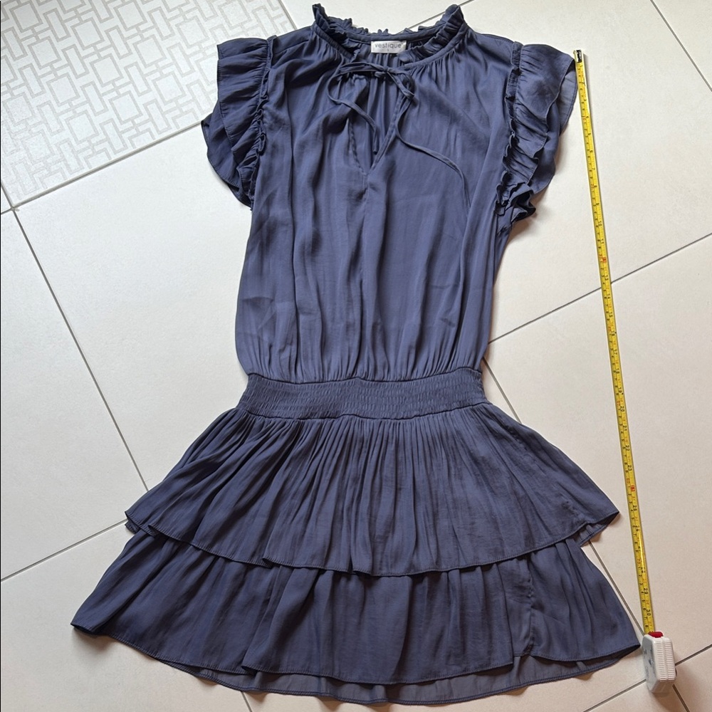 Vestique Ruffled Mini Dress in lavendar